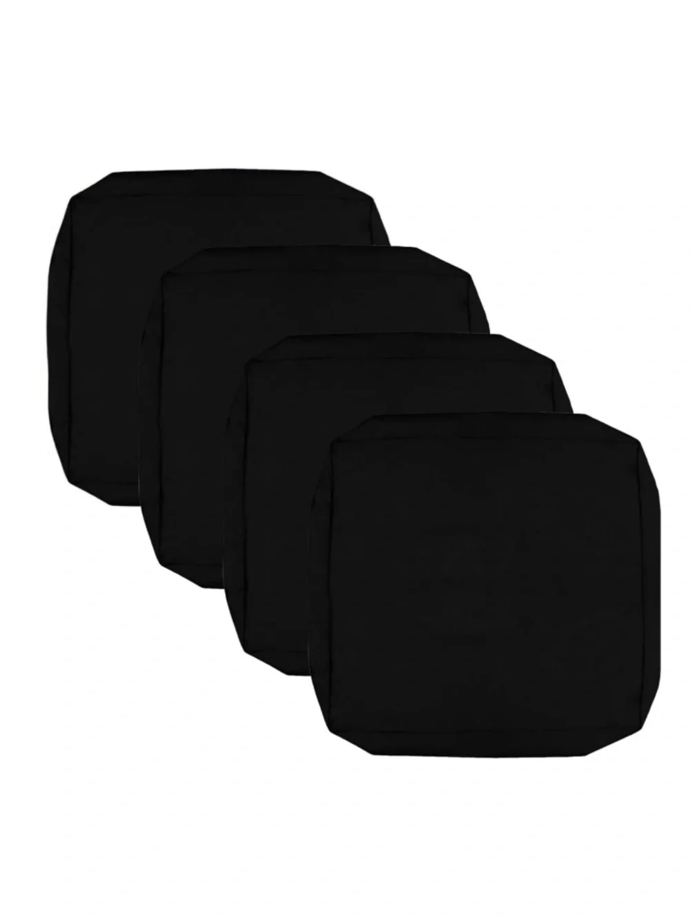 Patio Cushion Replacement Covers OUTDOOR 24x22x4” (4-Pack) BLACK